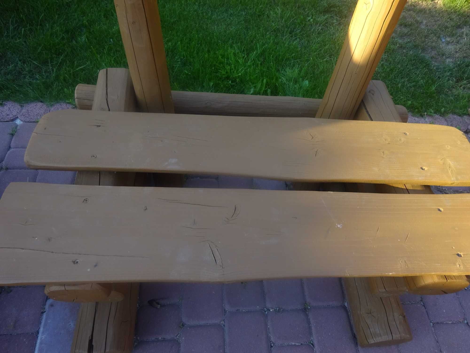 ława ławka ogrodowa siedzisko dwuosobowe ogrodowe z drzewa bali 100 cm