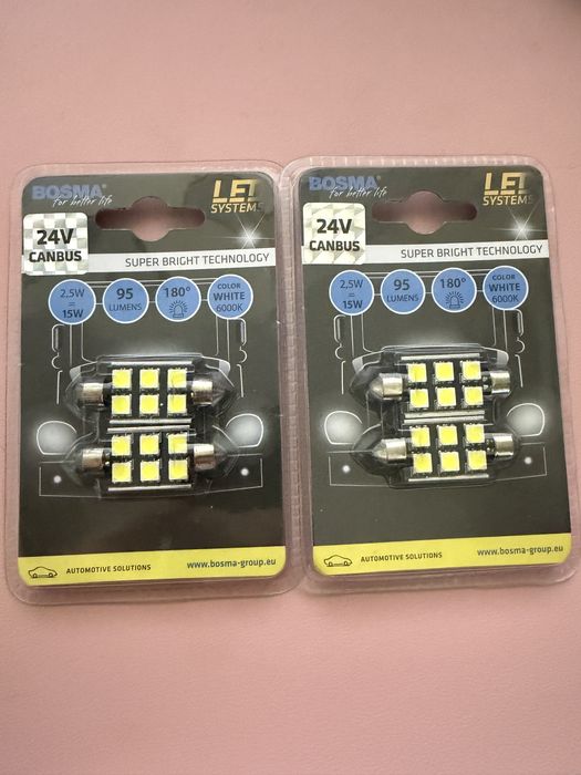 Żarówki LED rurowe BOSMA 24V CANBUS - 2 opakowania