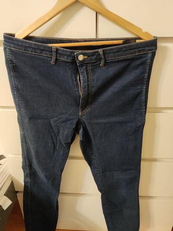 Spodnie jeans r.46, h&m, wysoki stan