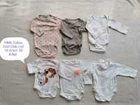 Ubranka pajace, body, spodenki, bluzki r. 62 Next, H&M, Cubus, Esprit