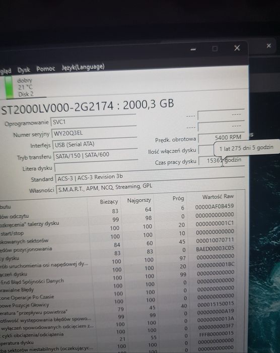 Dysk twardy HDD  2 TB 2,5' Seagate Skyhawk PC Laptop Xbox PS4 NAS