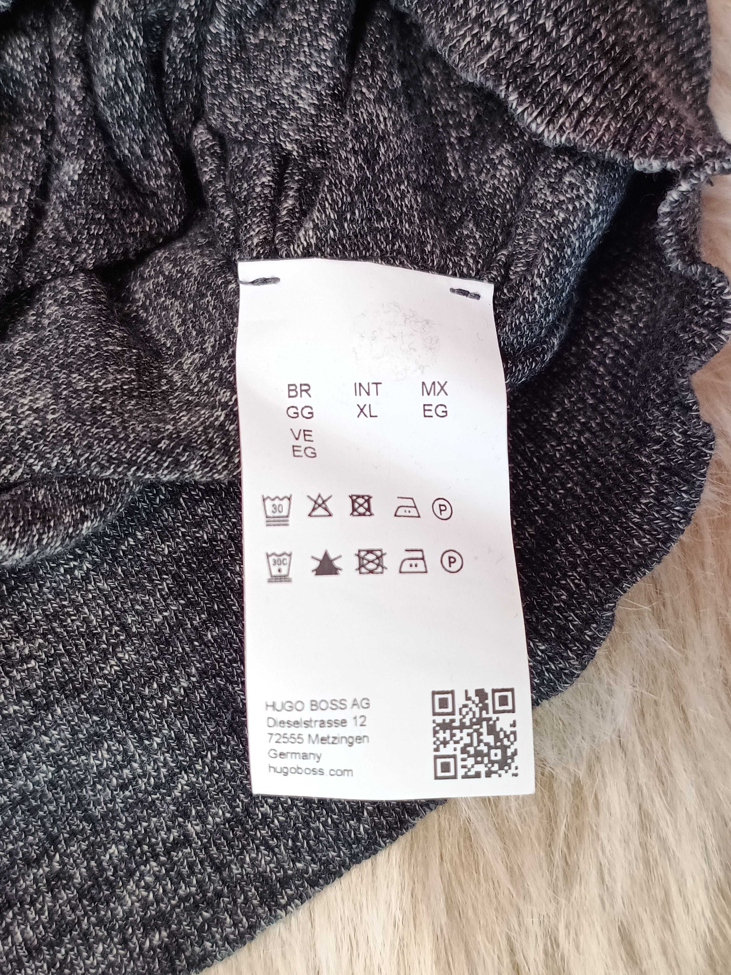 Szary melanż sweter 100% bawełna damski męski Hugo Boss 42 XL