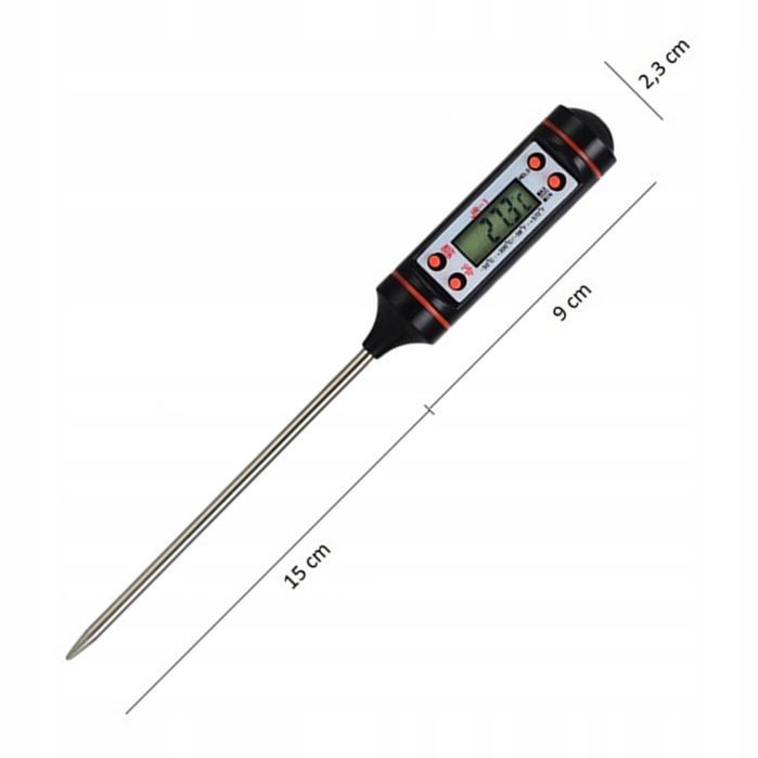 Termometr kuchenny szpilkowy wina grilla mięs cieczy ciast oleju sonda