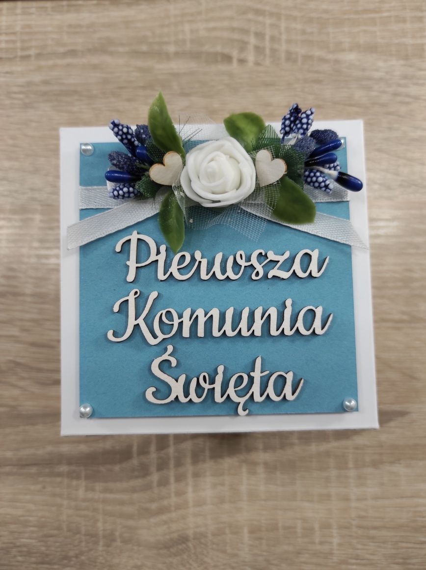 Pamiątka Pierwszej Komunii Świętej, exploding box, prezent