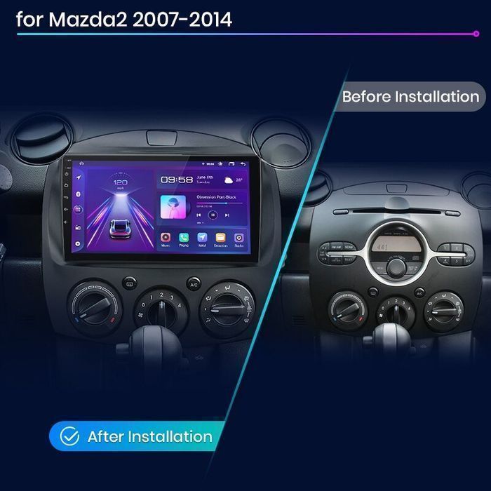 Radio nawigacja Mazda 2 od 2007 - 2014 Carplay Android Auto 2GB 32GB