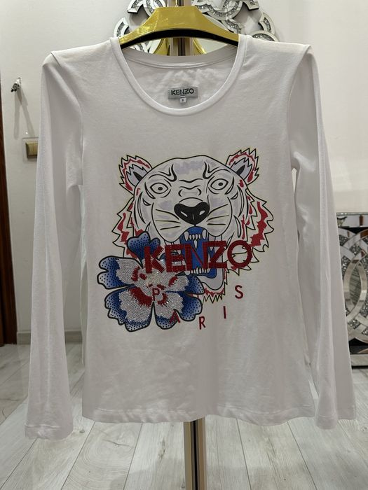 T-Shirt bluzka z długim rękawem cyrkonie Kenzo S