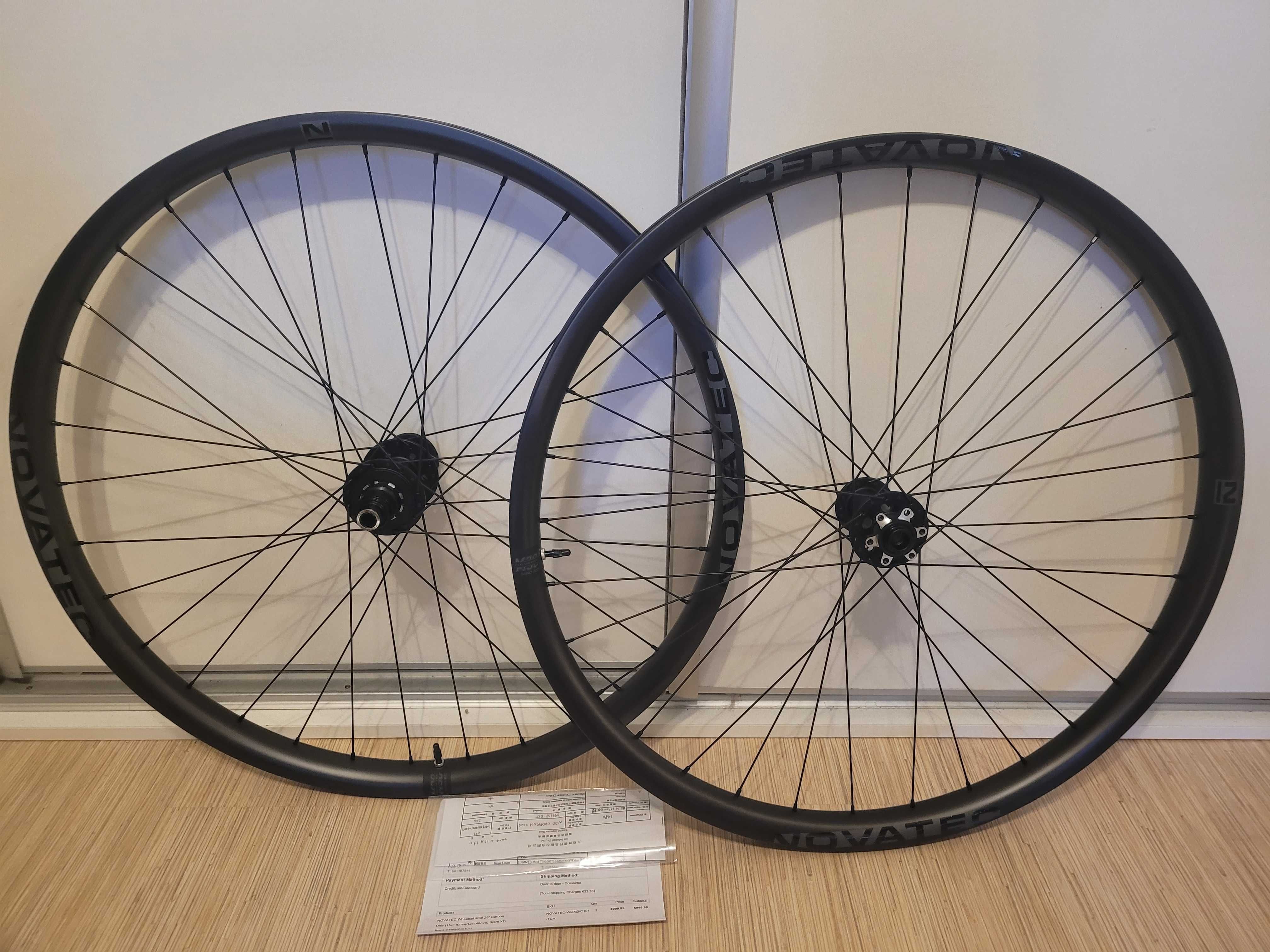 Koła Novatec M30 carbon,29”,6 śrub,Sram XD,boost