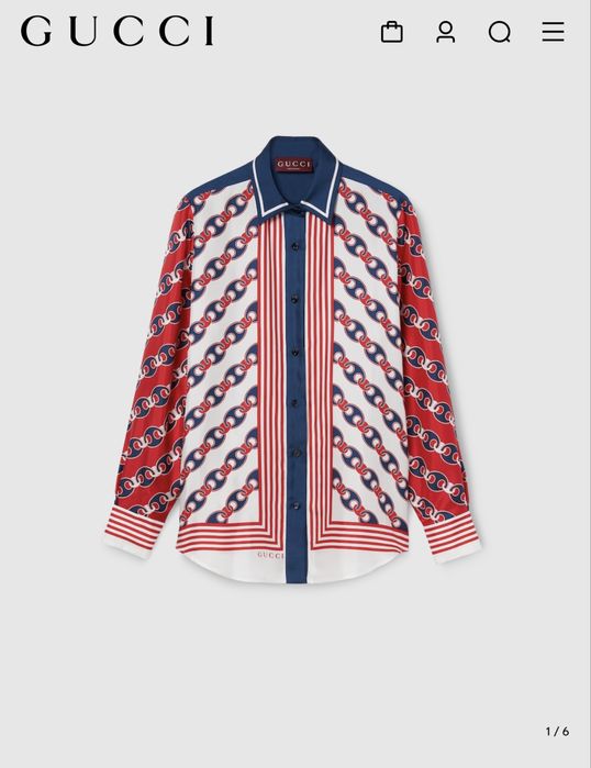 Рубашка gucci 100% шовк