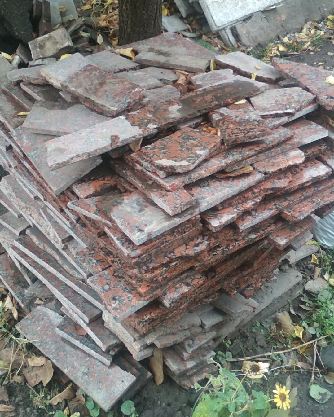 Фрагменты гранитной плитки Капустинская, (полированная), Днепр.