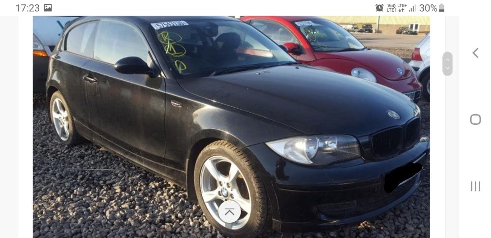 Maska błotnik zderzak BMW E81 E87 schwarz 2