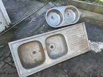 Lava loiça de inox duas pias