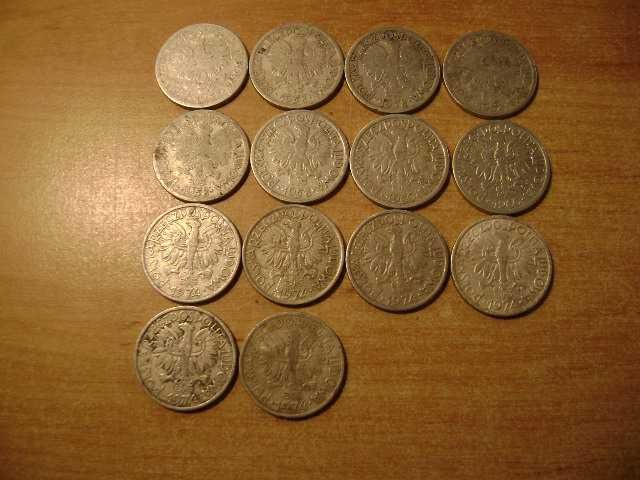 Starocie z PRL - Stare monety 2 zł = Zestaw 14 sztuk z PRL do wyboru