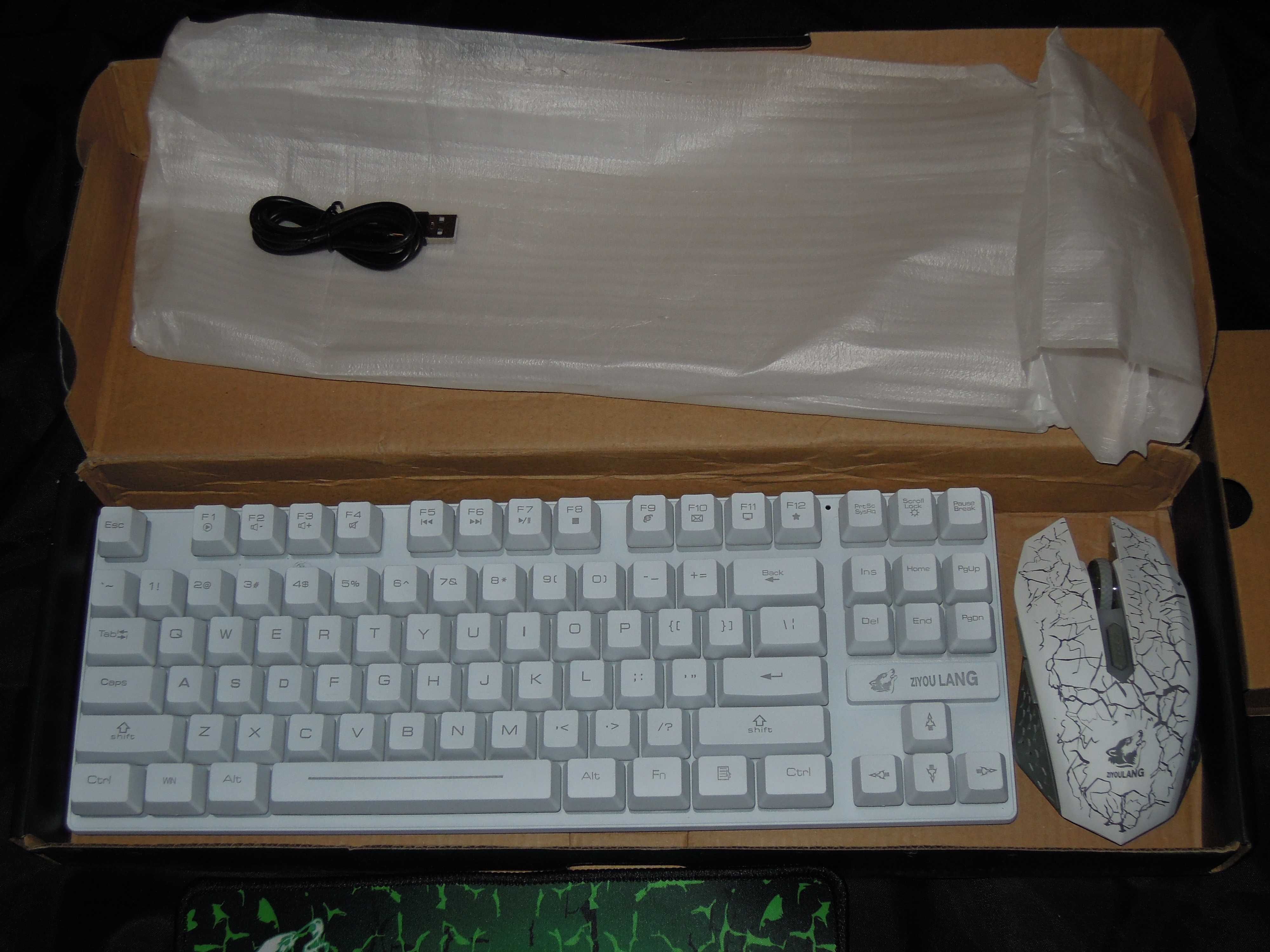 ZIYOULANG 2.4GHz Wireless Gaming Keyboard and Mouse Set with 87 Keys