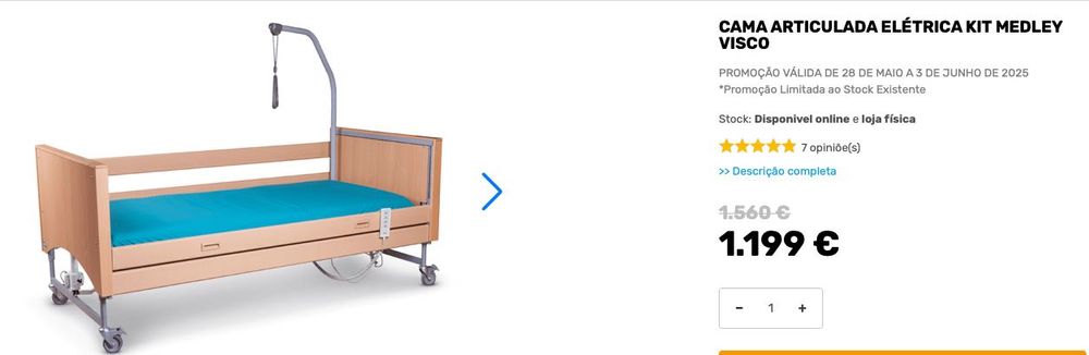 Cama articulada eléctrica, com kit visco elástico
