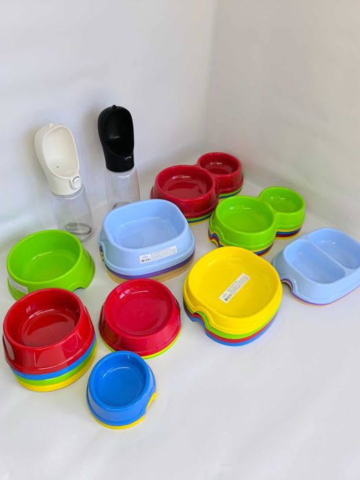 Миски для тварин для їжі та води котів собак пластикові різний розмір