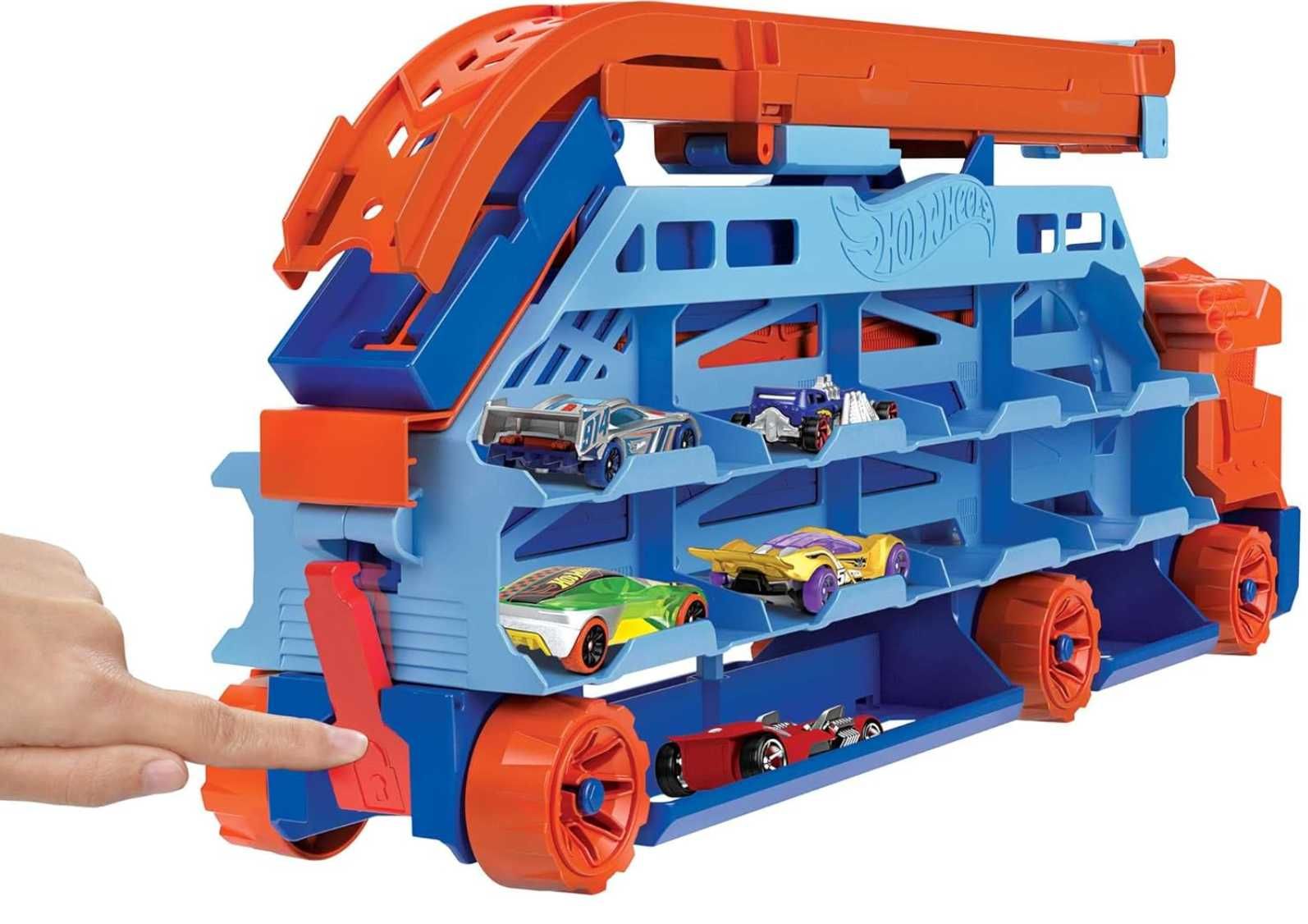 Грузовик-транспортер Hot Wheels Суперспуск HDY92 Автотрек Хот Вилс