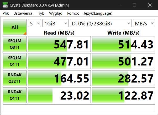 SSD M2 SATA NGFF 256GB 550/500 MB/s