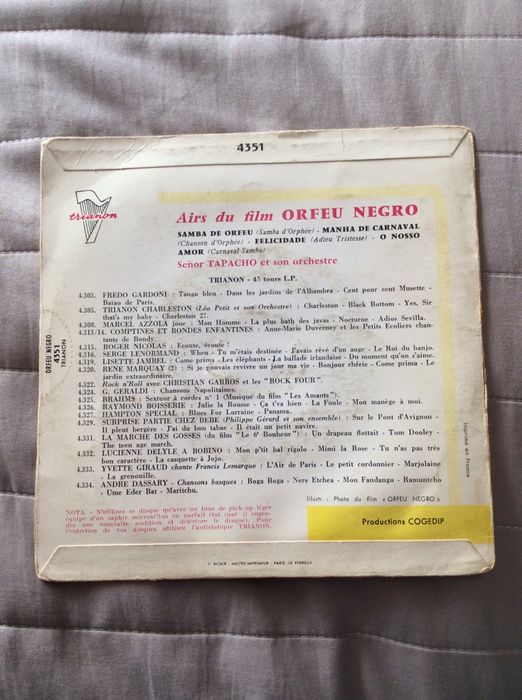 Banda Sonora Filme Orfeu Negro Brasil Samba