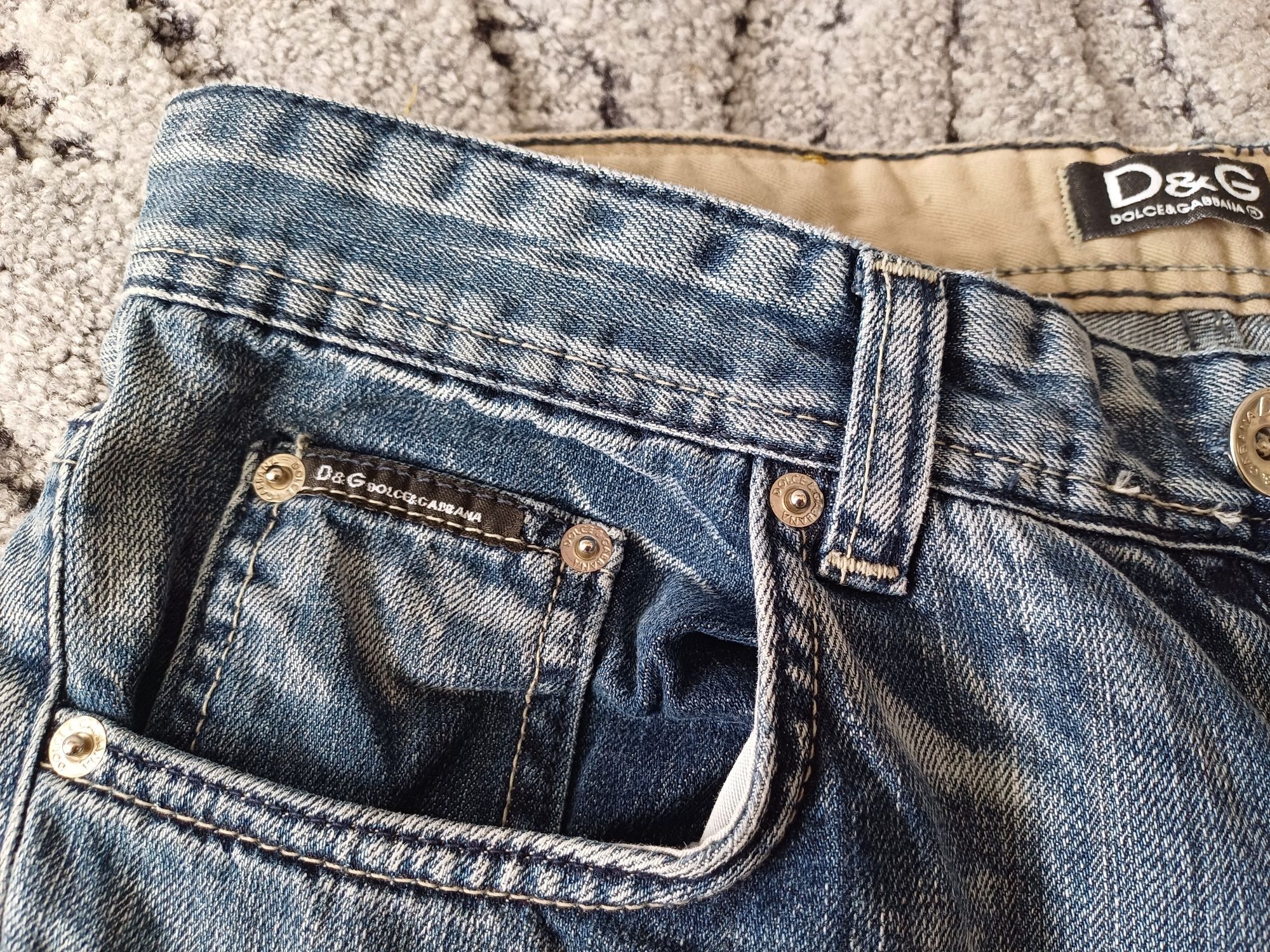 Spodnie jeansowe męskie Dolce & Gabbana M L OKAZJA jeansy z naszywkami