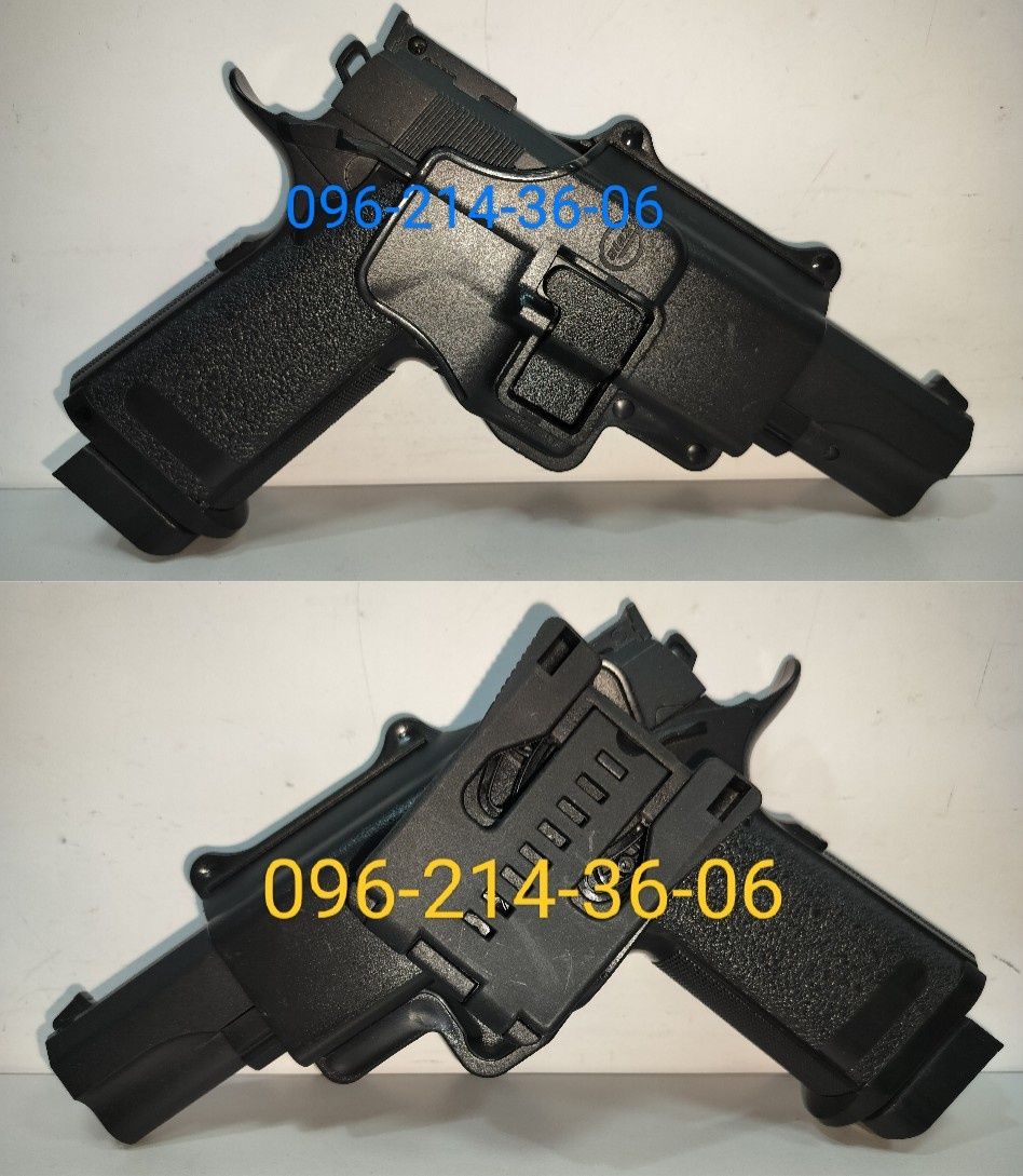 Детский металлический пистолет Colt 1911 с кобурой стреляет