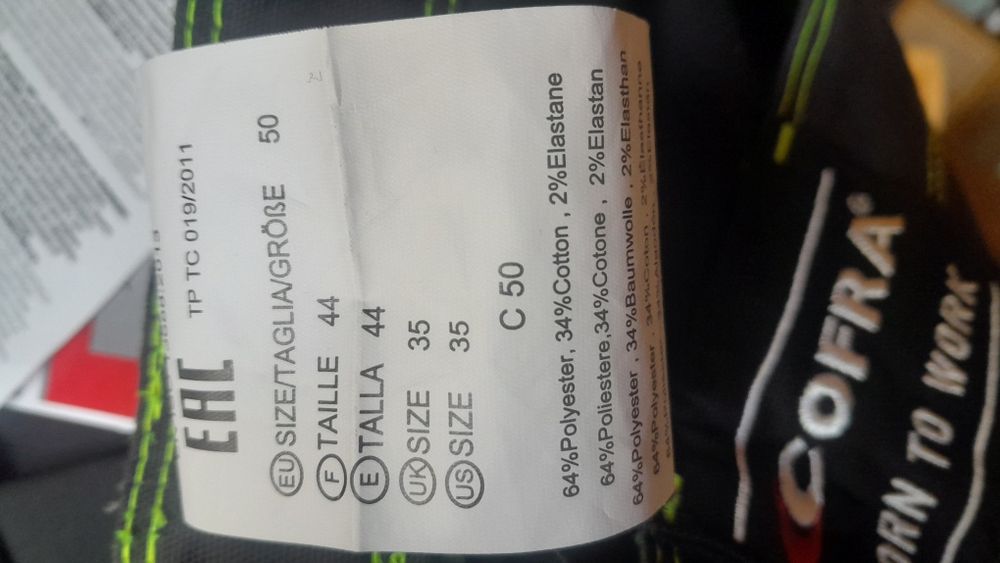 Calças de trabalho COFRA