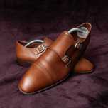 YANKO Double Monks 306 F Cognac, jasno brązowe monki męskie eleganckie