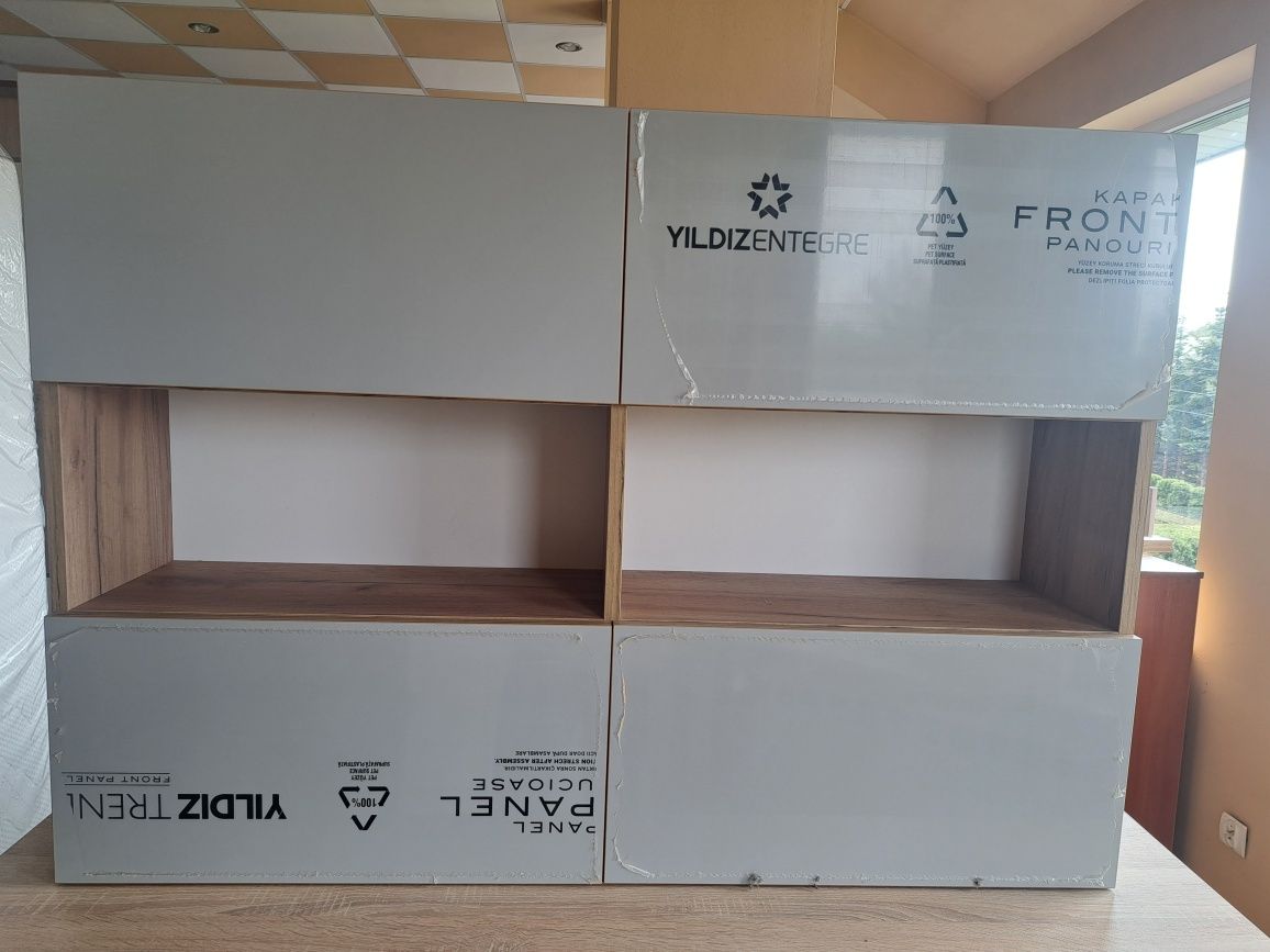 Nowa szafka wisząca dąb wotan fronty MDF popiel 120x85x25