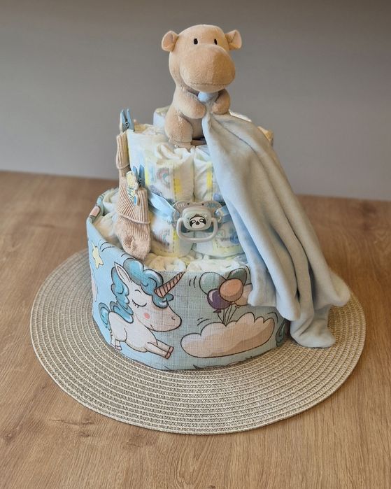 Tort z Pampersów - narodziny dziecka, prezent, Baby Shower