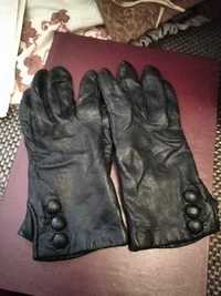 Рукавички (перчатки) чорні, шкіряні