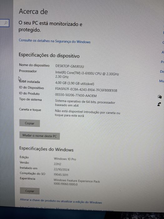 Vende-se computador mini HP 260 G2 core i3