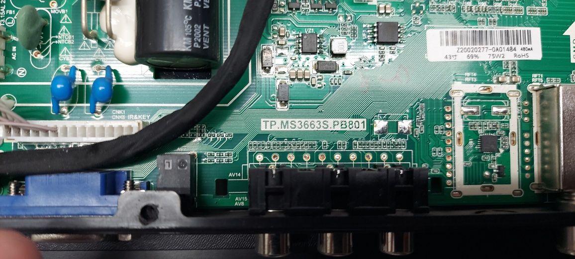 Main board TP.MS3663S.PB801 + шлейф LVDS + пульт.