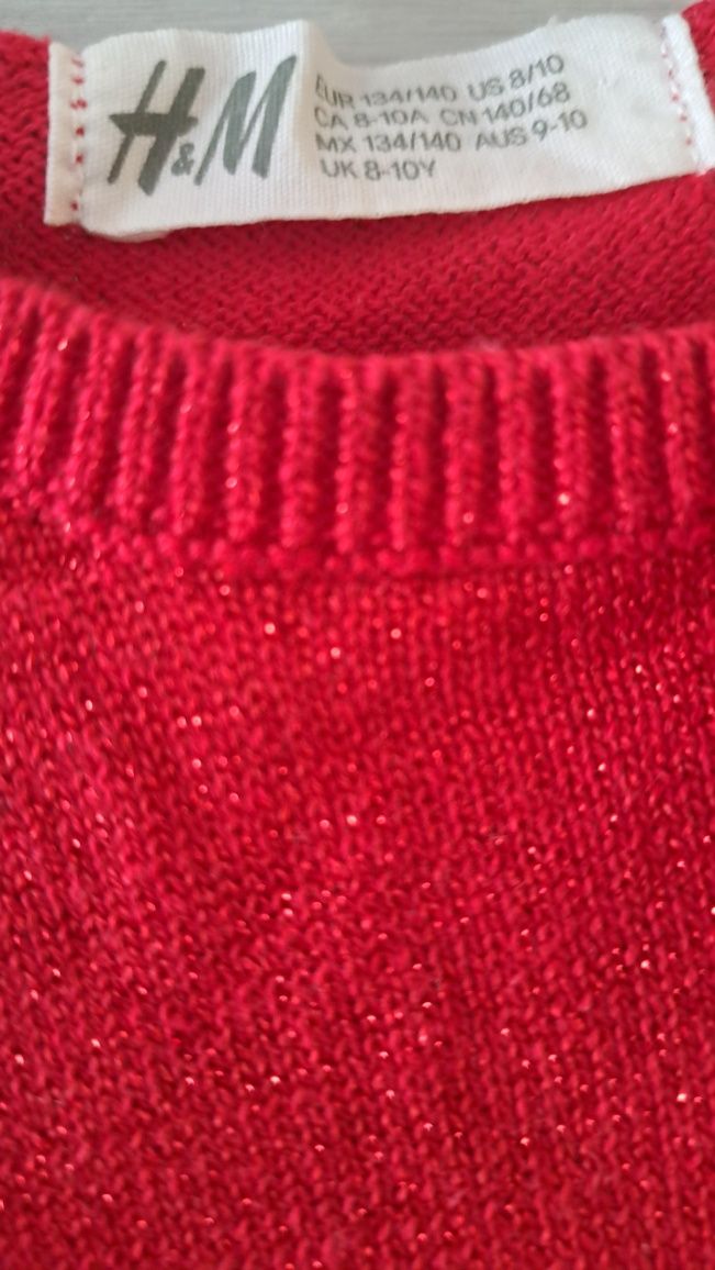 Sweter H&M elegancki brokatowy super stan 134/140