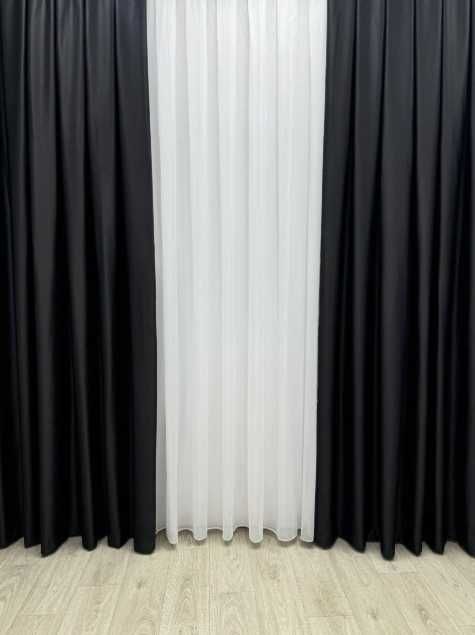 комплект штор блекаут чорного кольору темні сонцезахисні