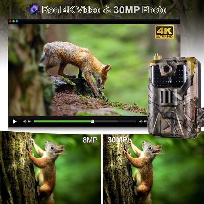 Câmara caça PRO 4G com APP foto 30MP vídeo 4K cloud