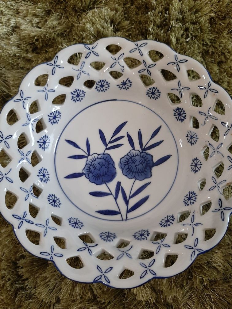 Prato/Taça antiga de Porcelana azul