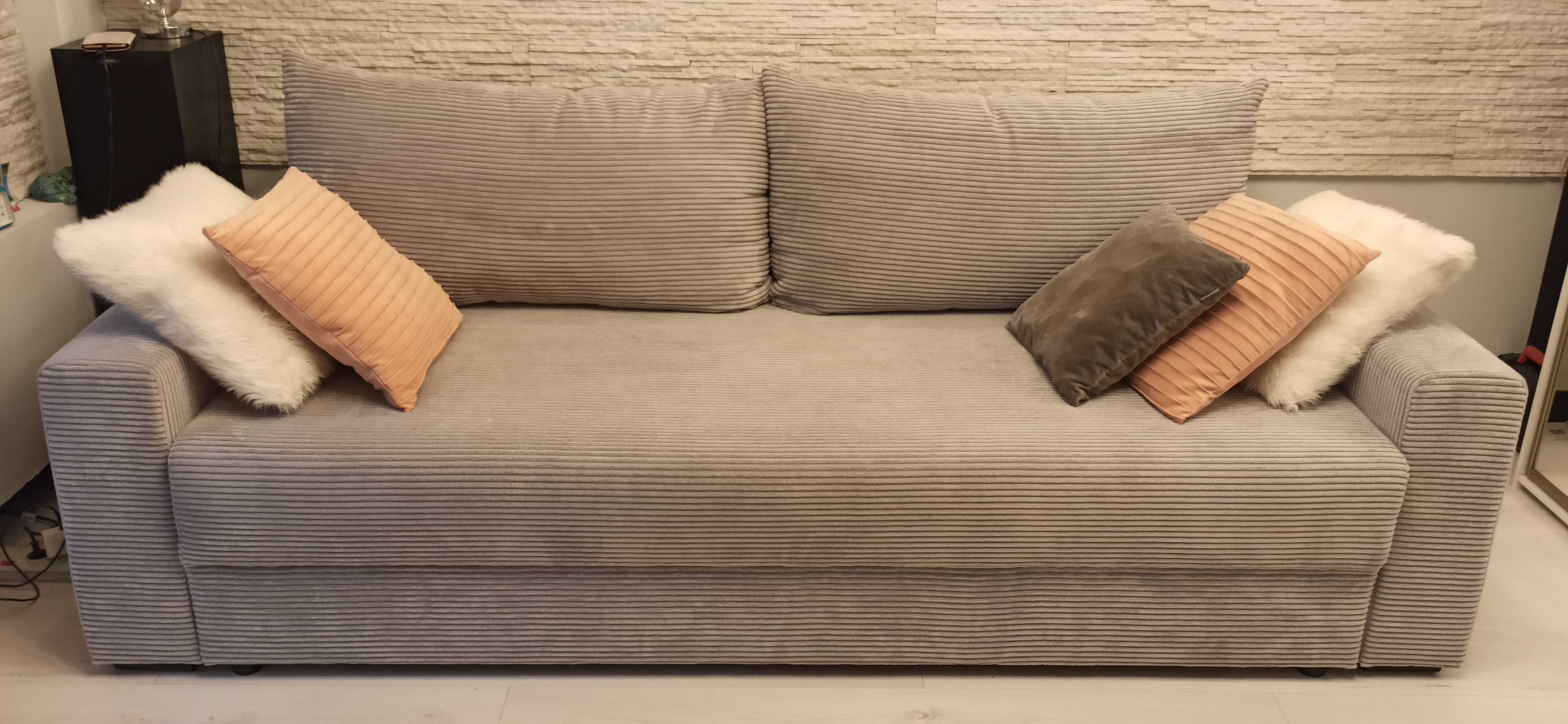 SOFA Garcia Lux rozkładana. Popielaty kolor. 150 cm szer. do spania