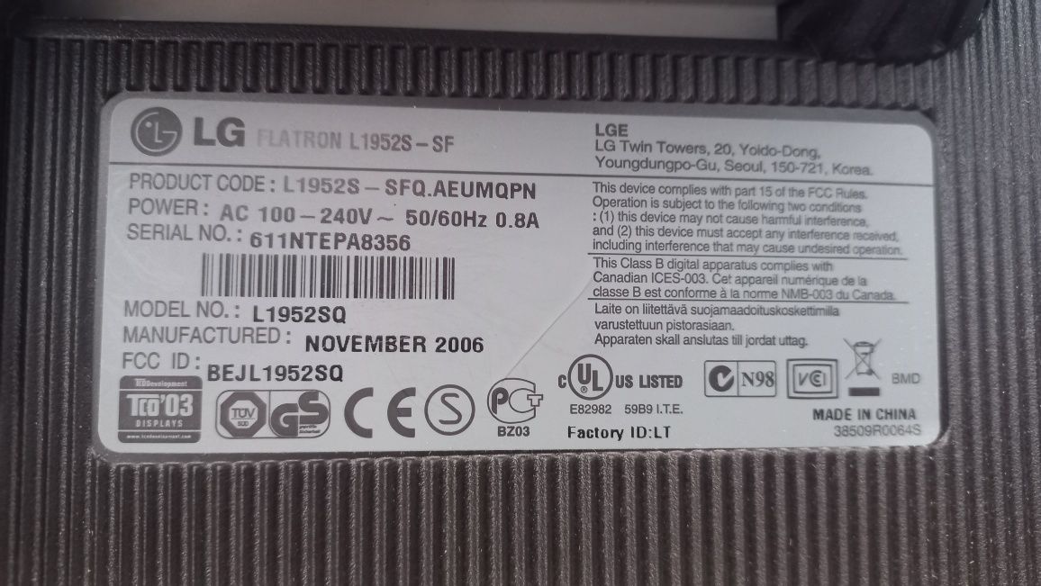 Monitor LG Flatron L1952S