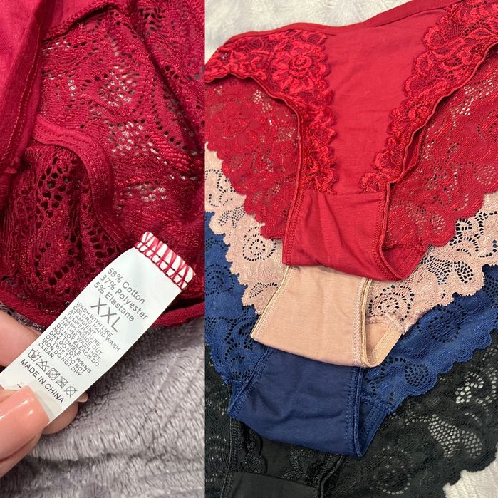 Женские трусики ХХL 4шт с ажурным кружевом