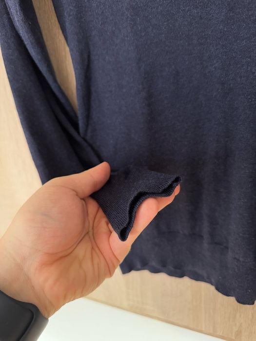 Sweter Massimo Dutti M 70% silk 10% kaszmir 20% bawełna w serek jedwab