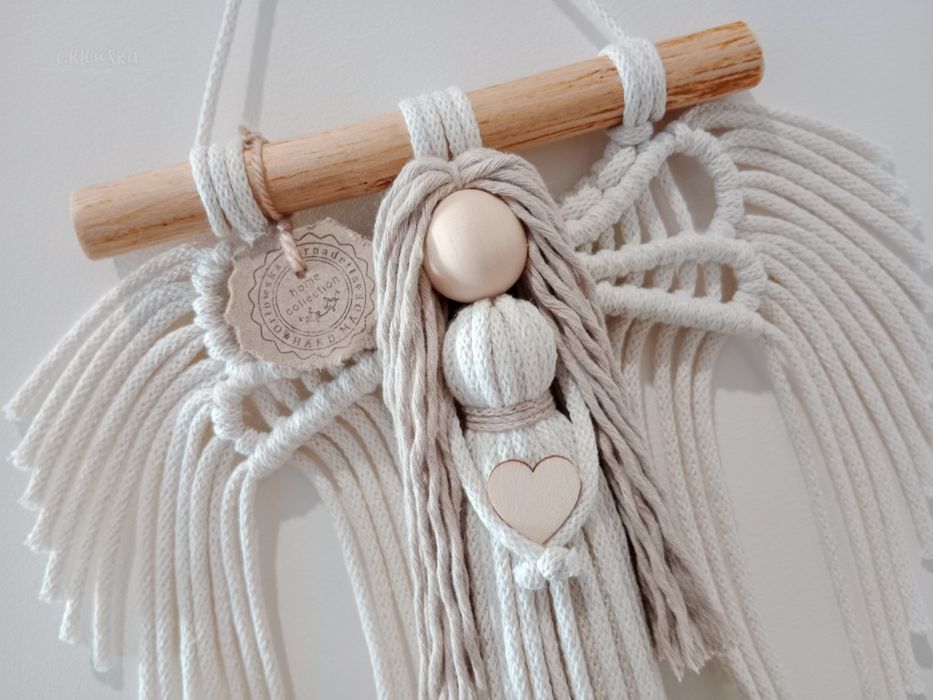 Makrama anioł stróż ozdoba zawieszka boho prezent ze sznurka