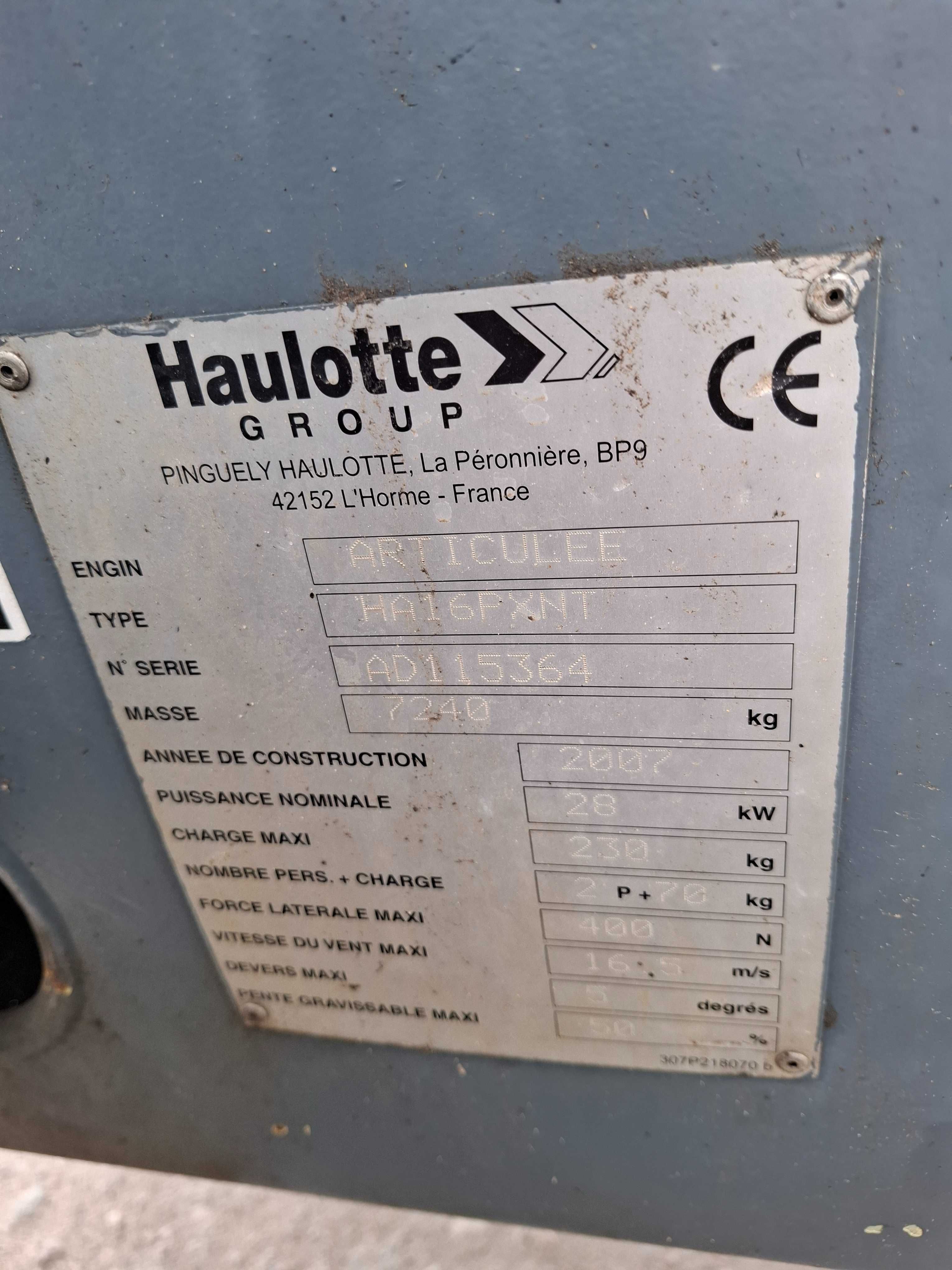 Zwyżka, podnośnik  przegubowo-teleskopowa HAULOTTE HA 16PX