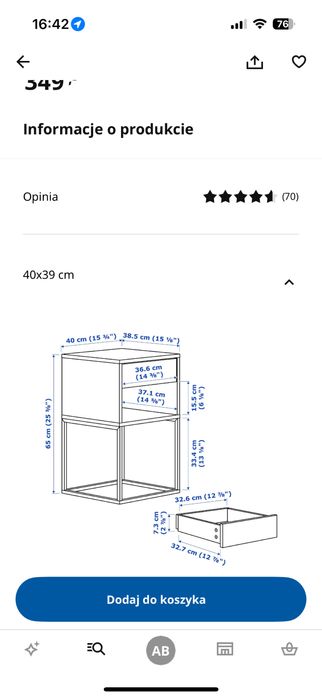 Szafka nocna IKEA Vikhammer