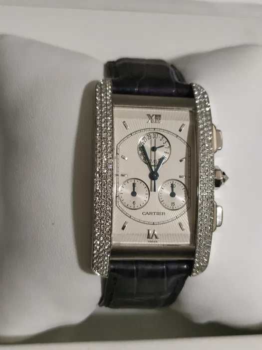 Cartier Tank Americaine Chronograph White gold