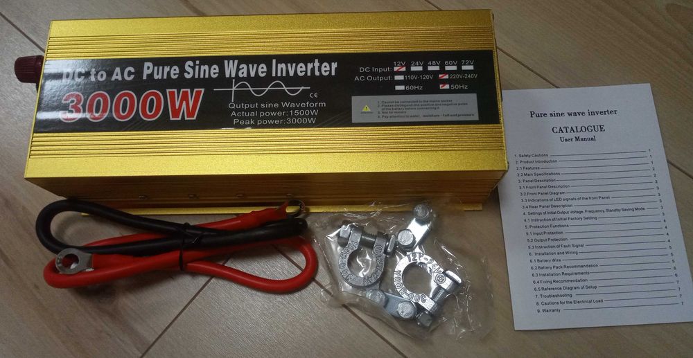 інвертор з 12В робить 220В чистий синус 3000Вт пікової чиста синусоїда