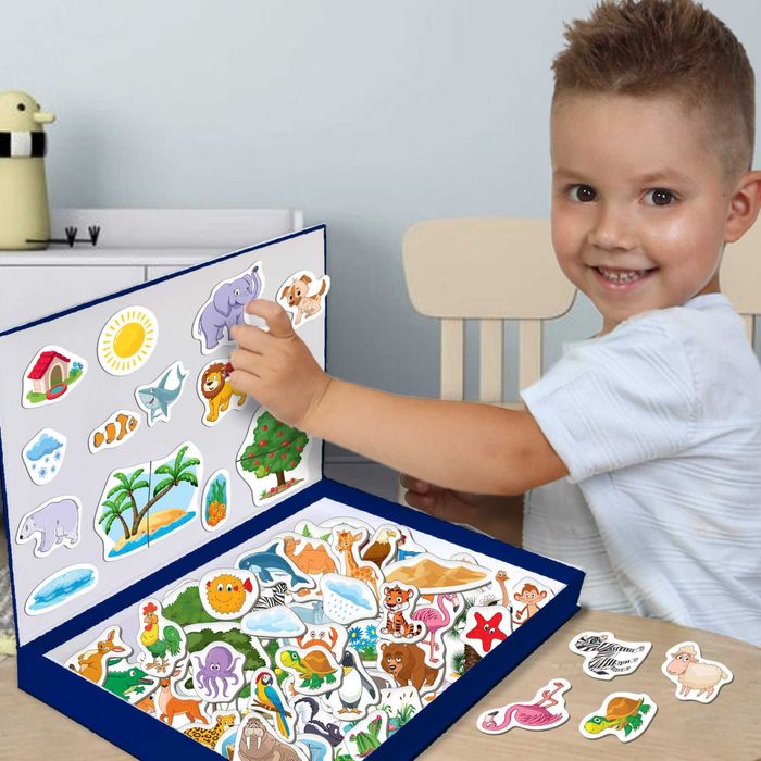 Набір магнітів Magdum. Велика магнітна історія. Світ тварин 75шт.