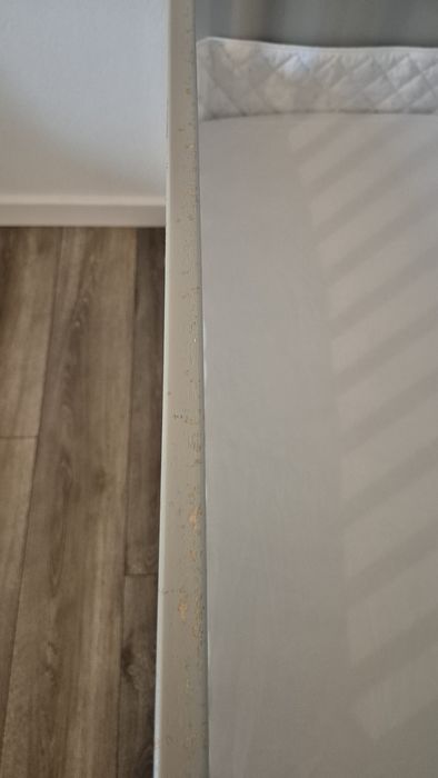 Łóżeczko dziecięce szare gonatt z szufladami, materacem, ochraniaczem