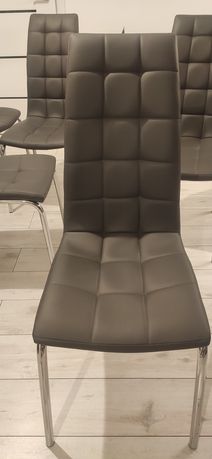 Krzesło nowoczesne z szarej eko skóry PRIMA II