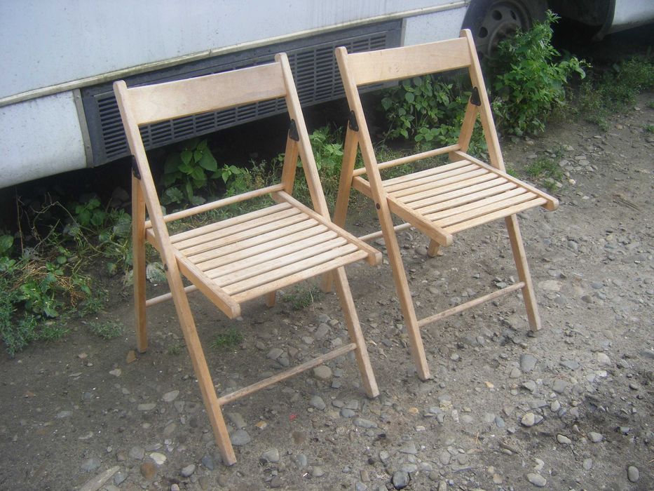 Krzesla turystyczne drewniane Ogrodowe lekkie 2 sztuki