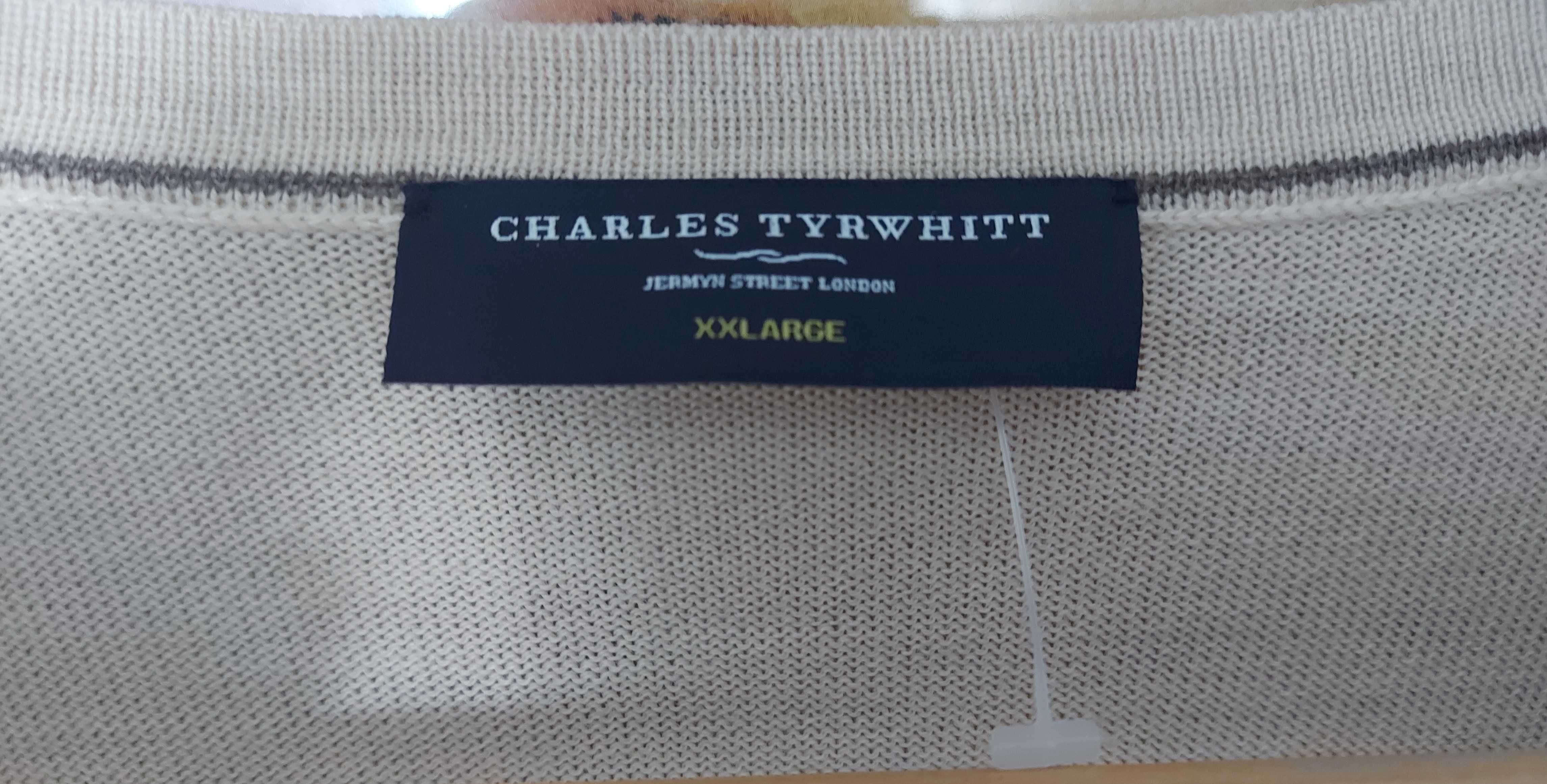 Męski sweter do szpica (Serek) Charles Tyrwhitt 100% Merino