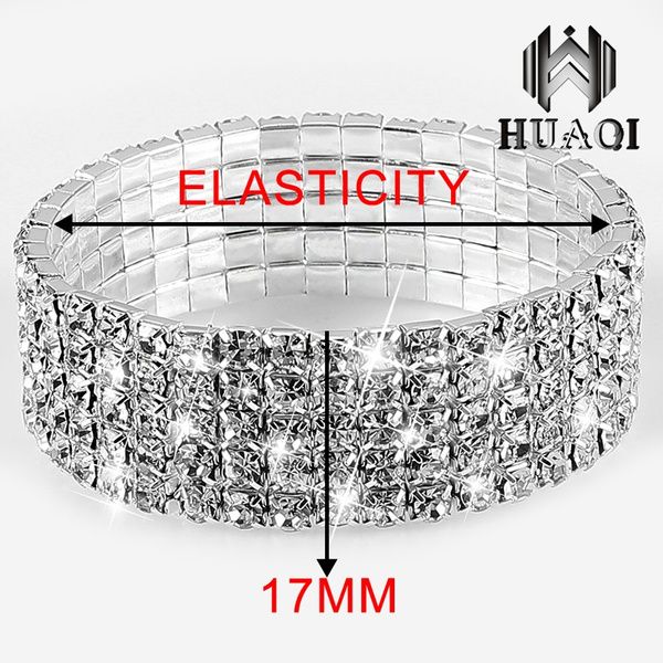 Pulseira de Cristal elástica metal banhado a prata